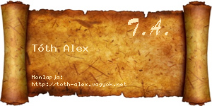 Tóth Alex névjegykártya